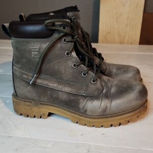 Mens Gray and Brown Boots